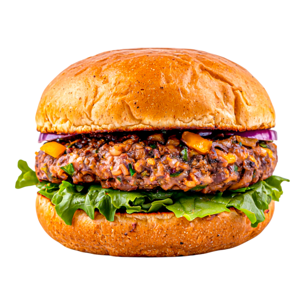 delicious vegan burger with fresh ingredients free png