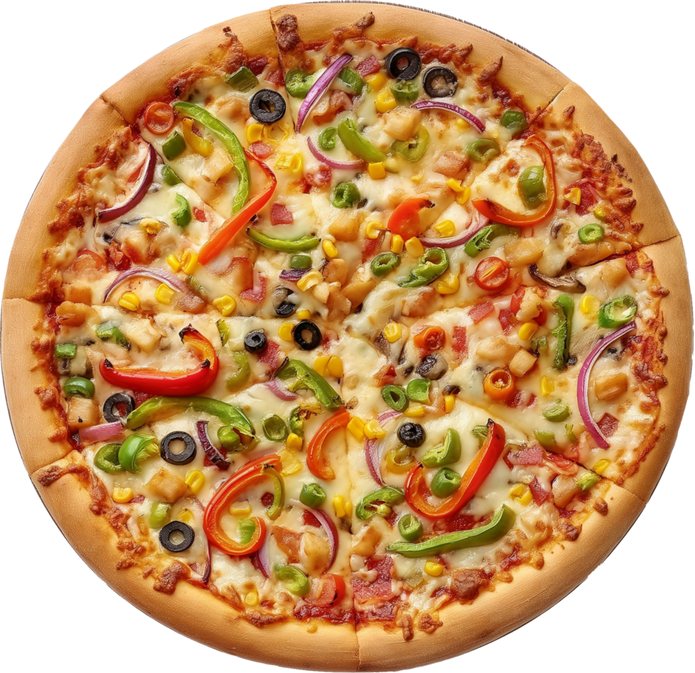 delicious veggie pizza isolated on a transparent background free png